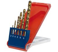 kwb HSS Metal Twist Drill Bit set 6-piece titanium nitride-coated 427040