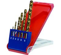 kwb HSS-TIN Titan Metal Drill Bit Set, 6-Piece, Ø 2 to 8 mm, Spiral Drill Set