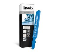 kwb Jigsaw Blade, Diamond-Coated (Universal Single-Cam Shank (T-shank), for Porcelain Stoneware, Marble, Slate, Porcelain, Glass, HCS Carbon Steel, Overall Length 81.35 mm)