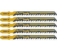 kwb Jigsaw Blades for Wood Made Of Flexible Hcs Steel With Single-Cam Shank (T-Shank), Grooving tooth, Extra-Thick Blade Thickness, Long-Lasting Sharpness, Black Lacquered, Coarse