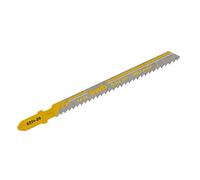kwb Jigsaw Blades for Wood Made Of Flexible Hcs Steel With Single-Cam Shank (T-Shank), Single tooth, Optimum Sawdust Transport, Long-Lasting Sharpness, Polished Surface, for Fine Cuts