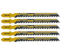 kwb Jigsaw Blades for Wood Made Of Flexible Hcs Steel With Single-Cam Shank (T-Shank), Single tooth, Optimum Sawdust Transport, Long-Lasting Sharpness, Polished Surface, for Fine Cuts