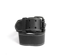 KWB LEATHER BELT MADE OF ROBUST COWHIDE LEATHER - DOUBLE-PRONG BUCKLE - BLACK - 135 CM - WHITE STITCHING - FOR TOOL BAGS, JEANS, AND MORE