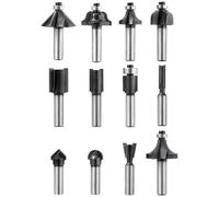 kwb Milling Set: 8mm shank Carbide tips 12-piece for Wood.