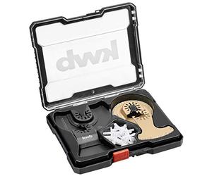 Kwb Multitool Accessories in 22-Piece Set, Saw Blade Ø 87 mm, Finger Shape, HM-Blasted Grout Rasp Semicircular, Scraper Hard, 52 mm Wide Incl. Tile Crosses