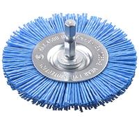 kwb Nylon Abrasive Disc Brush, Fine, Ø 75 mm, for Wood, Metal, and Non-Ferrous Metals, Nylon Brush for Drill Machine with E6.3 Hex Shank, for Grinding, Structuring, Cleaning, and Rust Removal