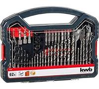 kwb Power-Box 62-Pieces. Drill and Bit Set - Complete Tool Set for Drilling, Screwdriving, and Milling