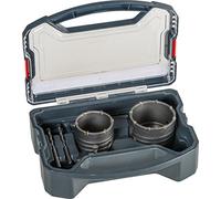 Kwb Power-Box Core Bit Set with Diameter Size 68 mm and 82 mm - Carbide-Tipped, Impact-Resistant, Incl. - 2X Centre Drill, SDS Plus and Hexagonal Shaft