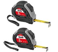 kwb PRECISA Tape Measure Set 2 Pieces with Steel Tape Measure 3 + 5 Metres with Hand Loop, Includes Belt Attachment, with Magnetic Hook, Tape Measure for Measuring Work in Wood, Metal, Drywall