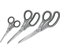 kwb scissor set made of stainless steel, 3-piece, various lengths (135, 210, 245 mm), diverse application possibilities, black