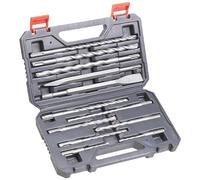KWB SDS-PLUS HAMMER CHISEL SET - 12-PIECE MASONRY AND CONCRETE DRILL BIT SET IN PLASTIC CASE