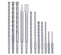 KWB SDS-PLUS HAMMER CHISEL SET - 12-PIECE MASONRY AND CONCRETE DRILL BIT SET IN PLASTIC CASE
