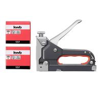 kwb Stapler Hand tacker steel variable force 500 staples incl.