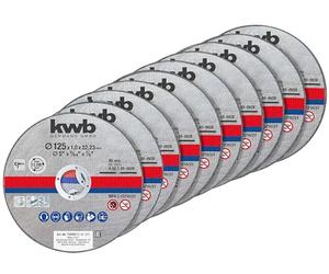 KWB Thin Cutting Discs for Angle Grinder 125 MM - INOX Stainless Steel - Storage CASE Included
