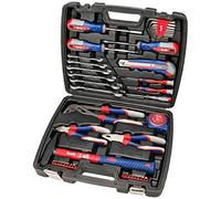 KWB Toolbox with Screwdriver BITS, 42-Piece, Filled, Robust and HIGH-Quality, Ideal for Household OR Garage, GS Tested, in Practical Plastic CASE, RED, Blue, Gray