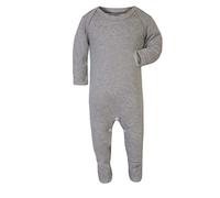KWC Boo&Bee's 100% Cotton BABY BOY GIRL Plain Chest Long Sleeve Babygrow Bodysuit Sleepsuit Romper suit (Grey, 0-3 months)