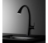 KWC Zoe Pull Out Kitchen Mixer Tap with LED Light - Matt Black