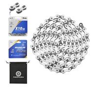 KWCHIAN Bike/E-Bike Chain Kit 8/9/10/11 Speed Chain - Road & Mountain Bicycle Chain for Shimano SRAM Campagnolo -Silver Black(Individually Packaged Quick Link(1 Set, 10 Speed Chain Kit)