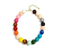 KWCHULEIV Colorful Chunky Beaded Necklace for Women | 20mm Large Resin Bead Statement Choker with Adjustable Extender，Trendy Boho Summer Beach jewellery, Birthday Gift for Her