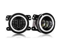 Kwedfgo Car Front Foglight Auto Lamp DRL Driving For Offroad 4X4 For Lada For Viar For Priora 4 Inch Angel Eyes LED Fog Light 12V 24V Work Light Spot Beam(Halo)