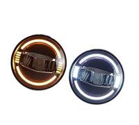 Kwedfgo Headlight Lamp LED HeadLight Bulbs 7inch Round Motorcycle HeadLamp Blue DRL Angle Eyes Turn Signal For F 150 1976