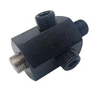 kweiny 1/8-28 BSPT Male to 1/8-27 NPT Female 3 Ports Hex Universal Sensor Thread Adapter Reducer