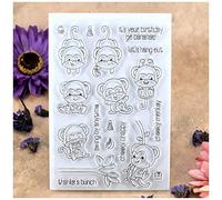 KWELLAM Cheeky Monkey Birthday Thanks a Bunch Clear Stamps for Card Making Decoration and DIY Scrapbooking