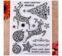 KWELLAM Merry Christmas Deer Ball Star Tree Snowflake Peace Love Hope Clear Stamps for Card Making Decoration and DIY Scrapbooking