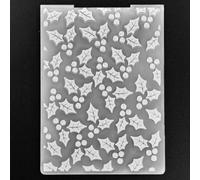 KWELLAM Merry Christmas Leaves Berry Background Plastic Embossing Folders for Card Making Scrapbooking and Other Paper Crafts 3110301