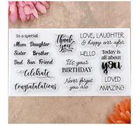 KWELLAM Words Happy Mother's Day Mum Daughter Sister Congratulations Clear Stamps for Card Making Decoration and DIY Scrapbooking 21040808