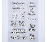 KWELLAM Words Merry Christmas Happy New Year Peace and Joy Best Wishes Clear Stamps for Card Making Decoration and DIY Scrapbooking 3101910
