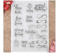KWELLAM Words Share The Love Heart Happy Valentine's Day Happy Birthday Clear Stamps for Card Making Decoration and DIY Scrapbooking