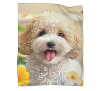KWFYBEHZ Cockapoo Dog Flannel Throw Blanket Kawaii Blankets Home 3D Print Soft For Sofa Chair Bed Office Travelling Camping Kids Adults Baby Toddler 40x50inch(100x130cm)