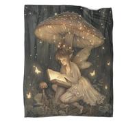 KWFYBEHZ Fairy Blanket,Mushroom Reading Perfect Sofa Bed Cover 50x60inch(127x152cm),soft And Comfortable to The Touch,suitable for Keeping The Whole Family Warm