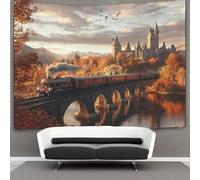 KWFYBEHZ Hogwarts Express Decorations Tapestry Wall Hanging Castle 3D Printing Wall Blanket Wall Hanging Poster for Living Room Bedroom Dorm Decor 130cmx150cm