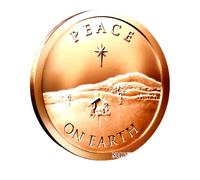 kwg77 1 oz Peace on Earth Copper Round, bright mint 39 mm art bullion coin