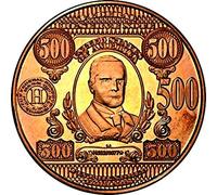 kwg77 Mckinley $500 "1 oz copper coin 39 mm rounds .999 art bullion MINT fresh