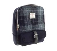 KWH Harris Tweed Grey & Black Tartan Check Naver Large Backpack