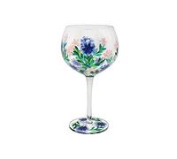 KWH Lynsey Johnstone Hand Painted Pink Blue Cornflower Flower Gin Glass