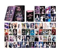 KWIBYBGS 55Pcs Black&Pink Photo Cards Kpop Bp Cards,Black-Pink Greeting Cards Jisoo,Jennie,Rosé,Lisa Cards with Postcards Box for Fans
