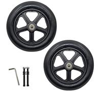 KWIBYBGS 8Inch Wheelchair Front Wheel(1 Pair), Solid Replacement Wheels for Wheelchair Rollators Walkers, 5/16"(8 Mm) Bearing/Black