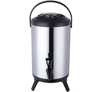 KWIBYBGS Stainless Steel Insulated Beveradispenser,Warm Beveradispensers,Insulated or Refrigerated Milk Tea Buckets with Taps/Black/12L