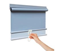 KWIBYBGS Temporary Blackout Blinds,100% Thermal Rolleres,No Drill Window Coverains,Retractable Roll Upe/Gray/32 * 150Cm(12.6 * 59In)