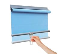 KWIBYBGS Temporary Blackout Blinds,100% Thermal Rolleres,No Drill Window Coverains,Retractable Roll Upe/Blue/70 * 150Cm(27.5 * 59In)