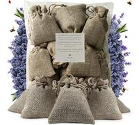 Kwigs Lavender Potpourri Sachet, 12 Jute Bags Lined 120g, Provence Origin, Non GMO Dried Lavender for Wardrobe, Closet, Fabric