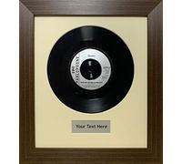 Kwik Picture Framing Ltd 10 Inch Vinyl Record Frame With Personalised Text Insert | Single LP Wall Display Frame With Perspex Front Panel And MDF Backing Board | Ivory Mount And Mahogany Frame