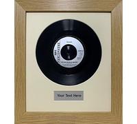 Kwik Picture Framing Ltd 10 Inch Vinyl Record Frame With Personalised Text Insert | Single LP Wall Display Frame With Perspex Front Panel And MDF Backing Board | Ivory Mount And Oak Frame