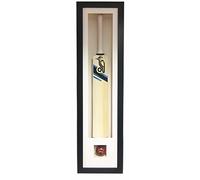 Kwik Picture Framing Ltd Cricket Bat 3D Display Case for Signed Cricket Bat and Ball - Silver Frame - White Mount