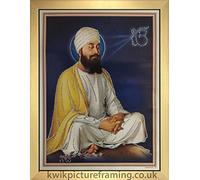 Kwik Picture Framing Ltd Guru Tegh Bahadur Ji Sikh Guru In Size - 20 X 14 | Gold Frame