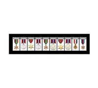 Kwik Picture Framing Ltd Medal Frame 3D Box Display Frame For 10x World War Military Single Or Group Medals - White Frame Black Mount